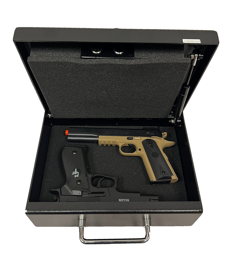 Heavy Duty Handgun Pistol Money Safe Box with High Security Key Lock